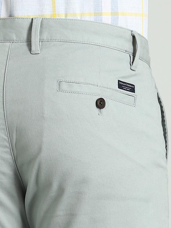 Indian Terrain Men's Slim Fit Solid Blue Trousers